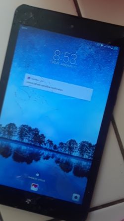 LG. Tablet. From sprint works good. The screen is crack selling it for 50 $