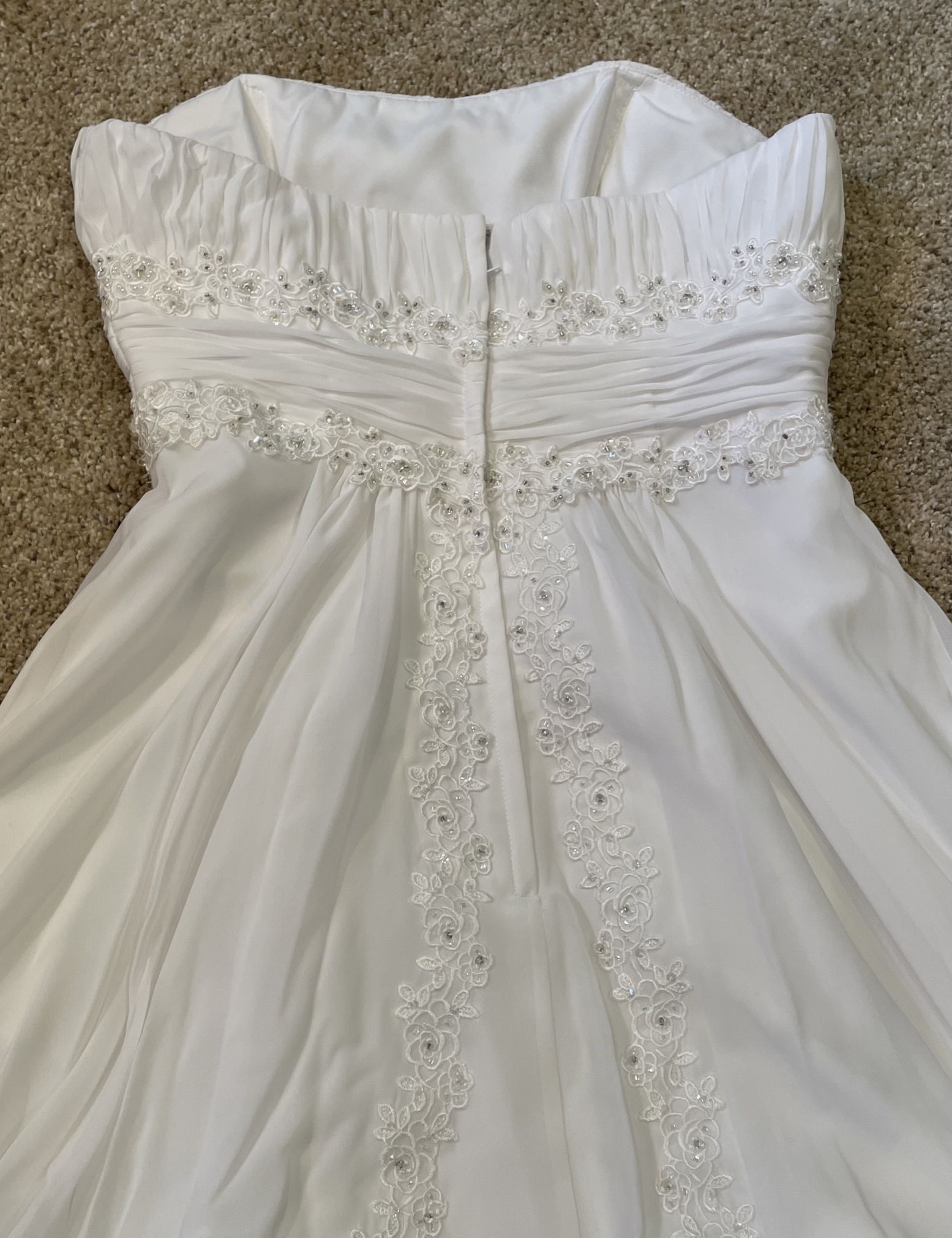 david's bridal empire waist dresses A-Line Wedding Dress with Beaded Empire Waist