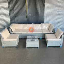 7pc Outdoor Patio Furniture Sectional Set