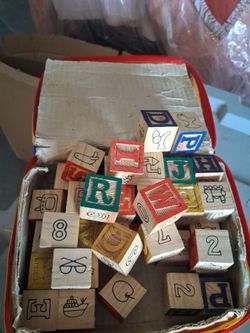 Wooden alphabet blocks