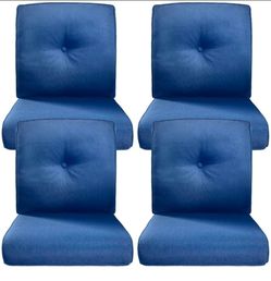 Weather-Resistant Polyester Seat and Back cushions, pack of 4 Navy Blue