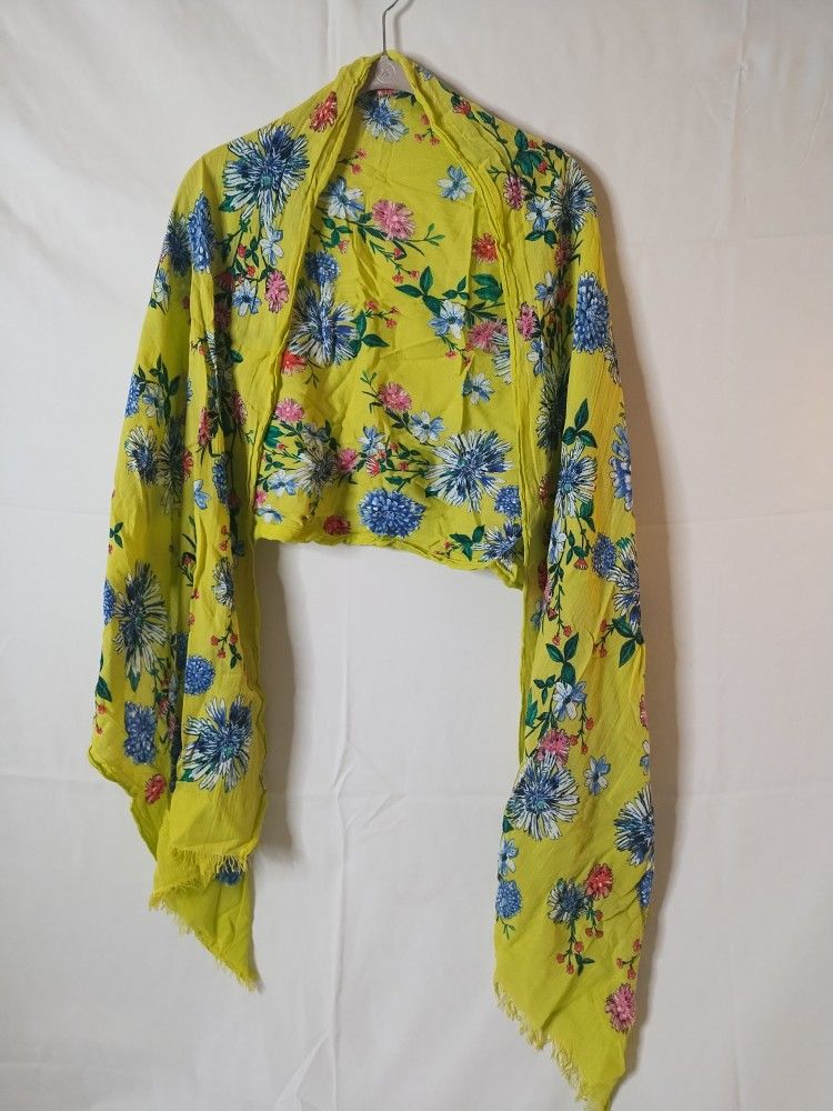 70" Yellow Bouquet Scarf