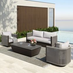Grand Leisure Vega 4-piece Outdoor Patio Deep Seating Set
