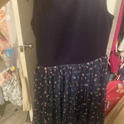 Girls Blue And Gold Dress