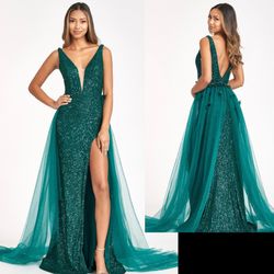 New With Tags Sequin With Detachable Train Long Formal Dress & Prom Dress $199
