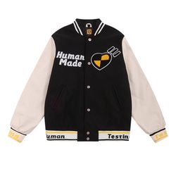 Black Letter Embroidered Baseball Jacket Human Made