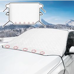Brand New in Package Car Windshield Frost Cover for Ice and Snow 4-Layer Protection 5 Powerful Magnets Size XL  (77.5 X47.8 inches) Silver $12