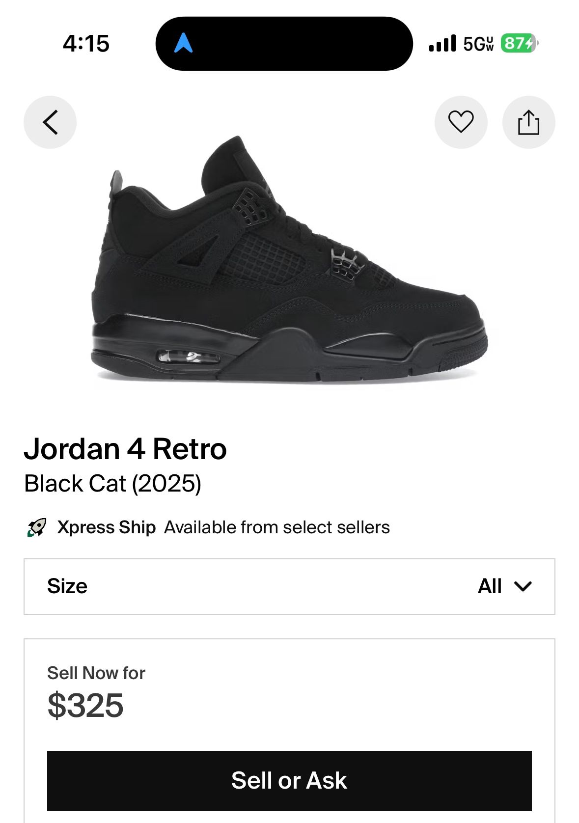 Jordan 4 Black Cat 