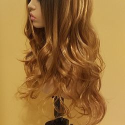 Long Brown Wavy Wig