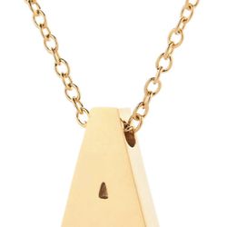 Fashion A-Z Letter Pendant Necklace Gold Color Choker Jewelry for Women (A)