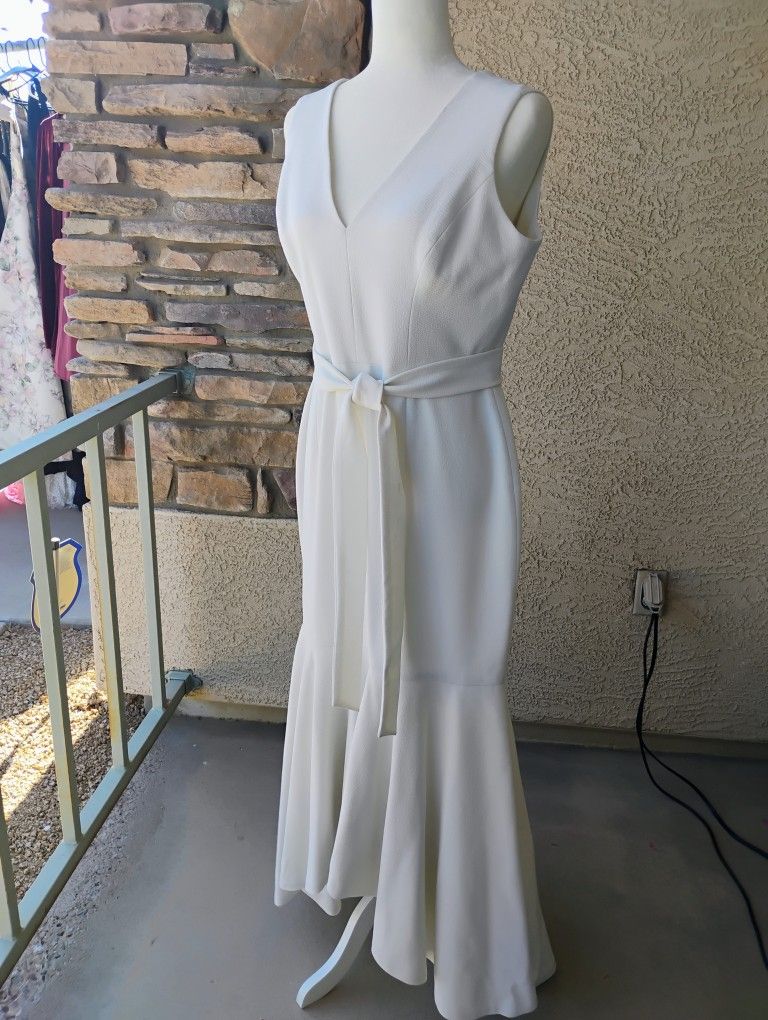 Off White Dress With Sash 