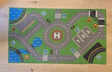 Kids rug, city road map