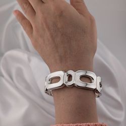 925 sterling silver hinge bracelet