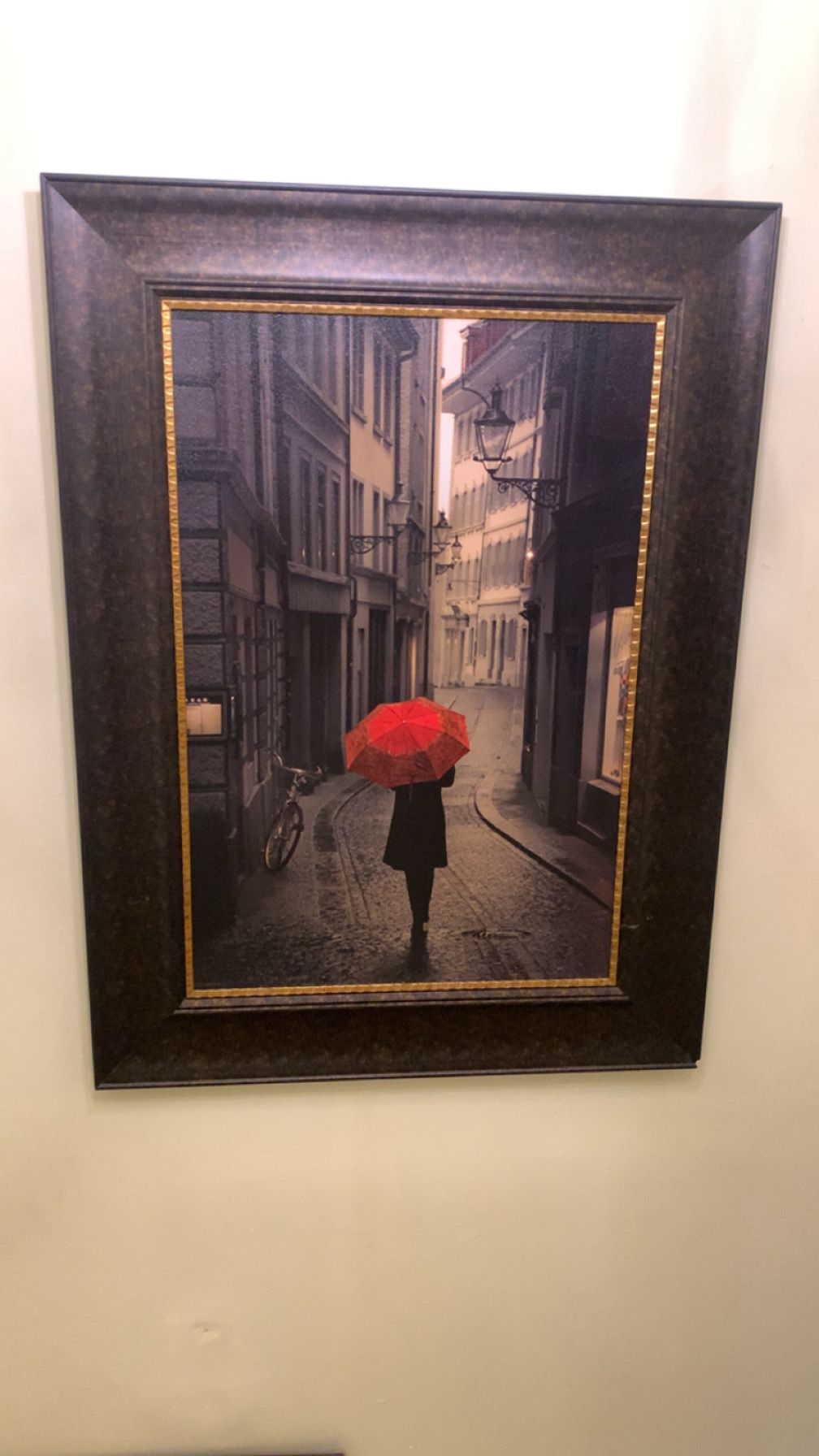 Red Umbrella Wall Art – Large Framed Print