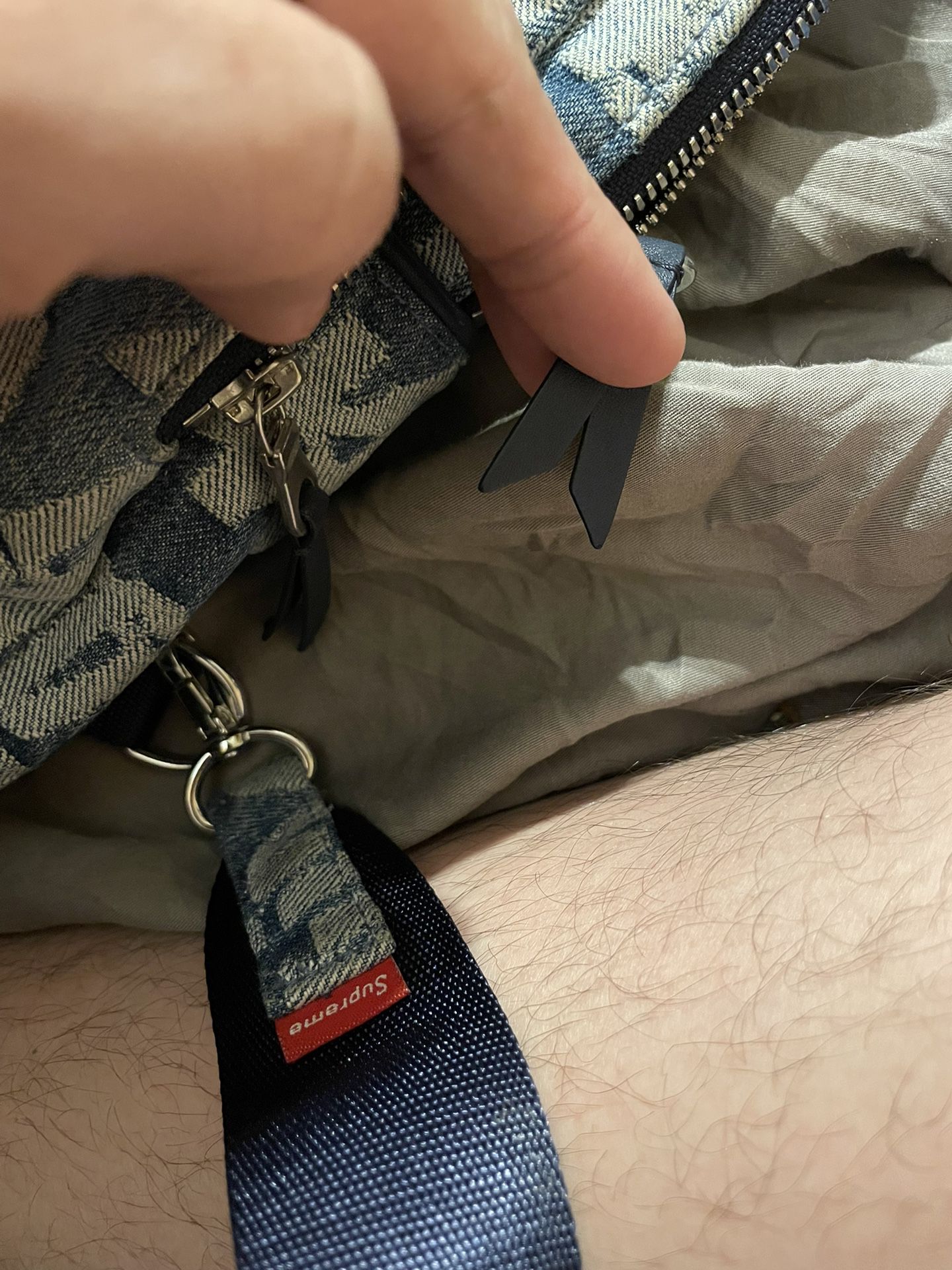 supreme fat tip jacquard denim sling bag SALE メンズ