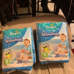 Pampers Splashers Snug Fit Swim Diapers, Size Small; 2 pack of 20 ct each
