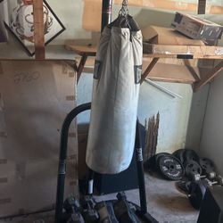 used boxing bag brand new gloves and brand new speed bag