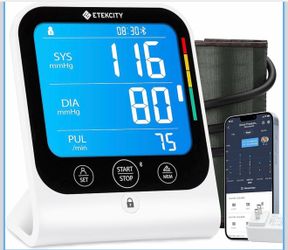 Etekcity Bluetooth Blood Pressure Monitor for Home Use, Upper Arm, FSA HSA Eligible, Wide Cuff 8.6"-16.5" to Large Adult Arms, Irregular Heartbeat Det