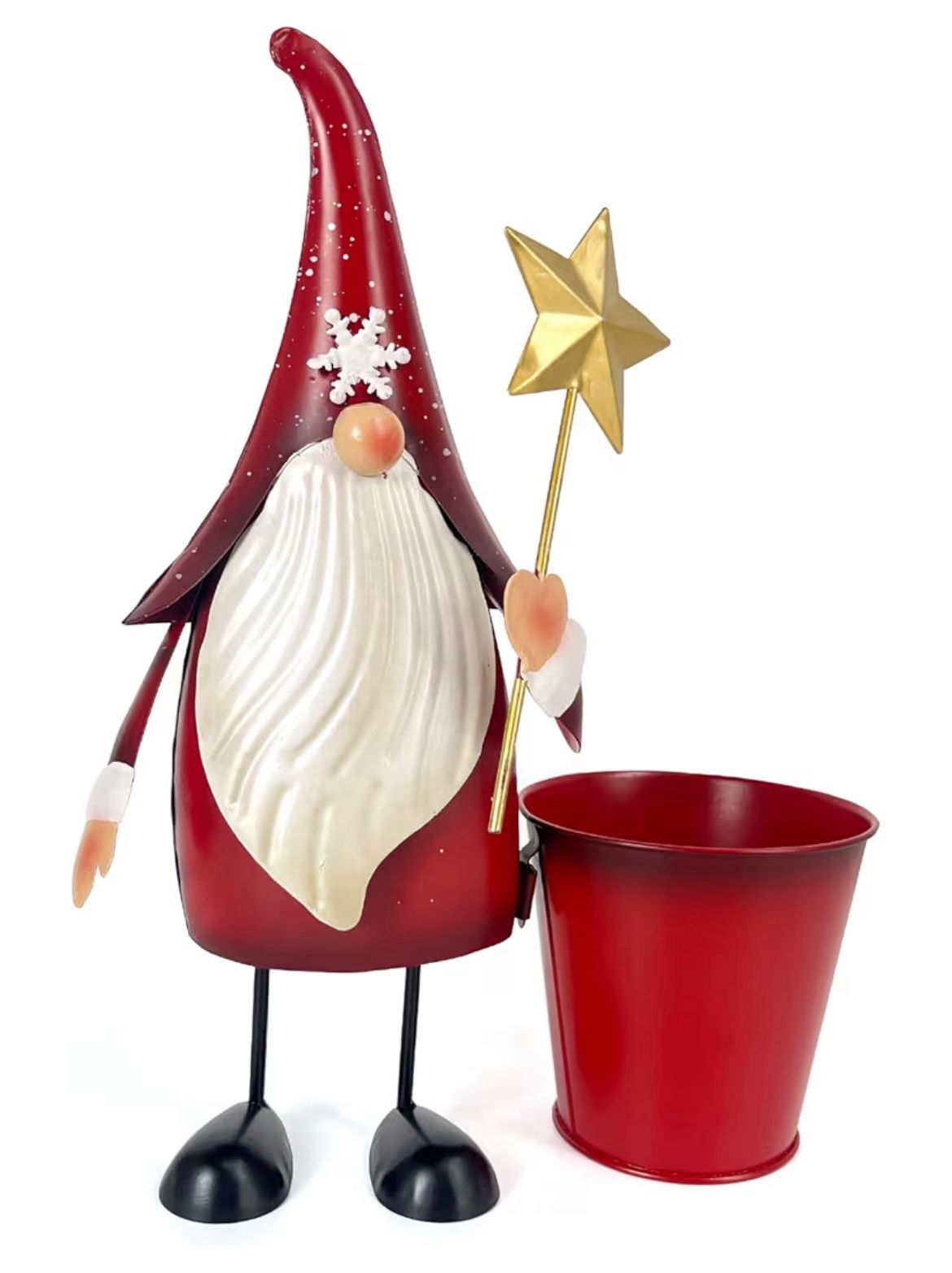 New! 13” Tall Christmas Gnome Statue W/Bucket $20 (#C-125)