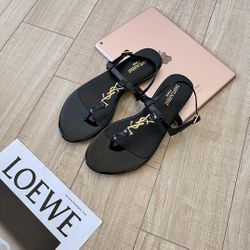Black YSL Sandals 