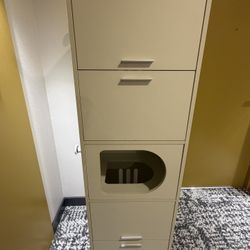 Free Double Cat Litter Cabinet, White