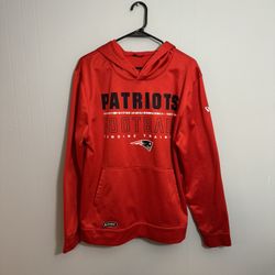 Mens Large New Era New England Patriots Hoodie, Red