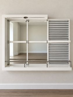 Wall-mounted mirrored bar