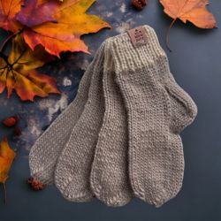 2 Pair Toddler Wool Socks 6” Size 8-9