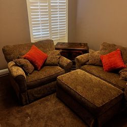 Over Sized Chairs with Ottoman