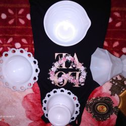 Different White Milk Glass Light Milk Glass. WILL BE TAKEN DOWN
