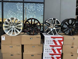 22" 24" 26" REPLICA WHEELS IN STOCK GMC CHEVY RAM ESCALADE WEAGONER WE OFFER 120 DAYS
