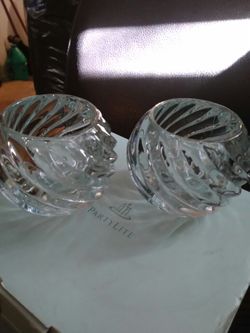 2 round small PartyLite candle holder