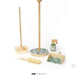 New In Unopened Box Wooden Toy Cleaning Set