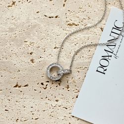 Brand New Silver 925 Necklace Size 16” Adjustable CZS