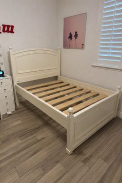 Bed frame and Headboard - full-size/white ($50)