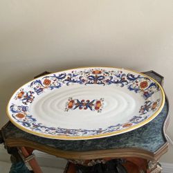 Ceramics Ceramica Cuore Decal Oval Platter 15" x 10” Made in ITALY