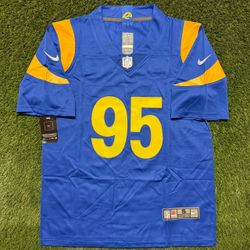 Los Ángeles Rams Blue #95 Garrett Adult NFL Football Jersey