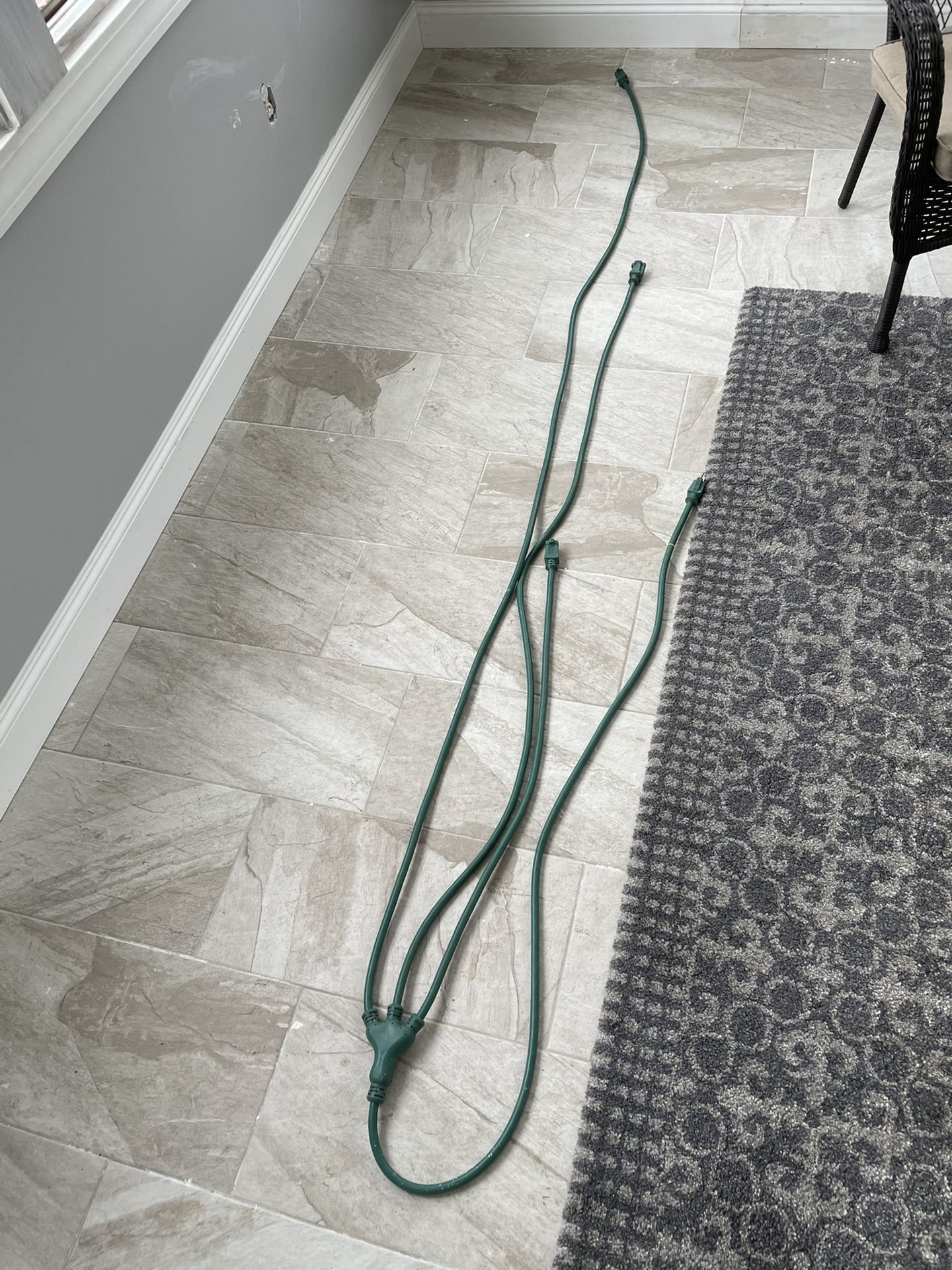 15 foot Extension Cord with 3 Splitter Leg Cables.