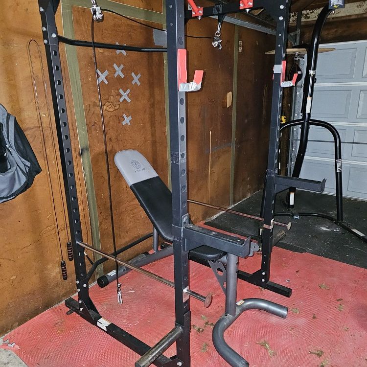 Weights- Plates, Bar, Rack And Post