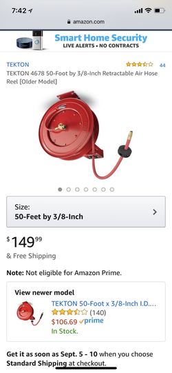 Tekton air hose retractable 3/8 50’