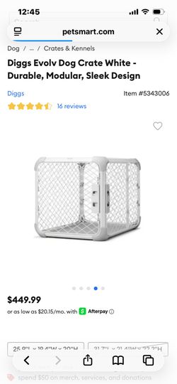 Diggs Evolv Dog Crate White - Durable, Modular, Sleek Design