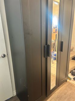 Bedroom / Living Room Bundle: IKEA 3-Door Wardrobe & Brown Lounge Chaise