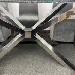 Modern Glass Dining Set – 8 Chairs Included