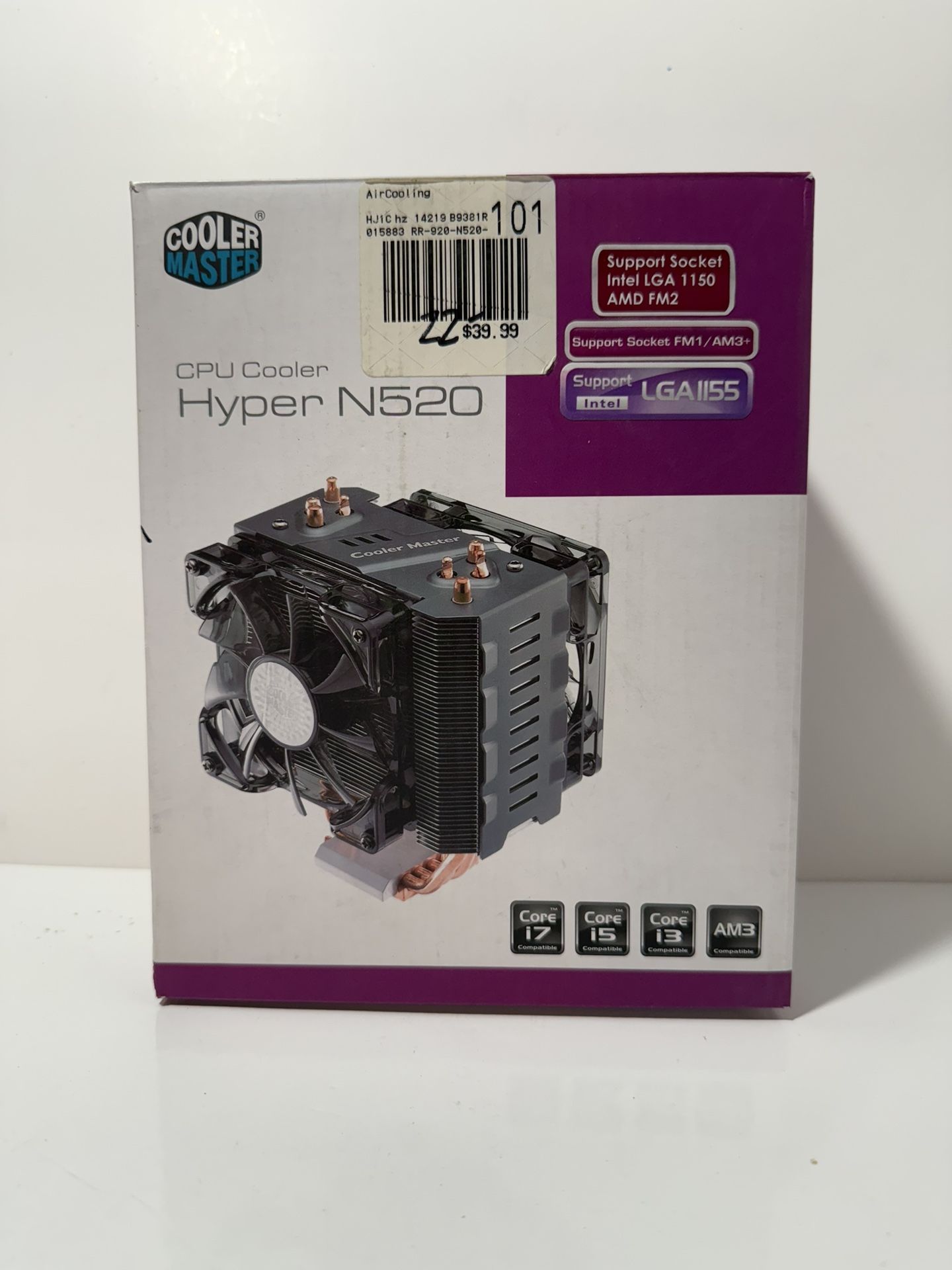 Cooler Master CPU Cooler Hyper N520 + 2K RPM SickleFlow 120 Green LED Fan / Pull