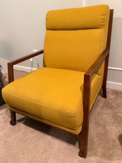 Mustard Yellow Mid-Century Modern Accent Chair – Wood Frame - from Kasala