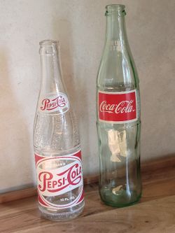 Vintage Glass Coca Cola Pepsi Cola Bottles