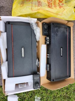 TWO USED KICKER KX2400.1D AMPS BLUETOOTH BASS FREQUENCY CLIP KNOBS $400 EACH!