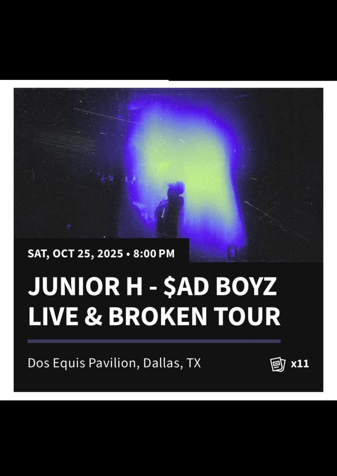 2 Junior H tickets with Insurance