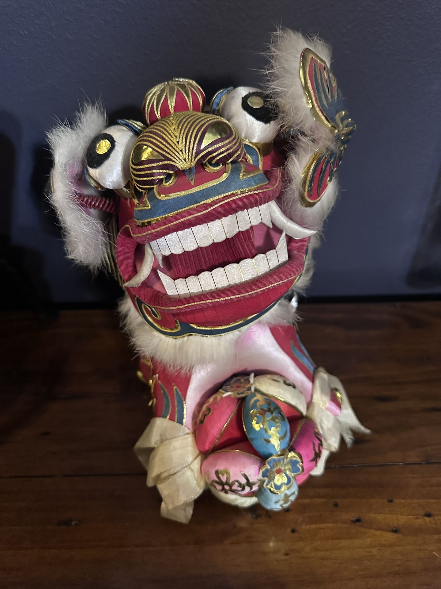 Chinese Lion Dance Costume Figurine