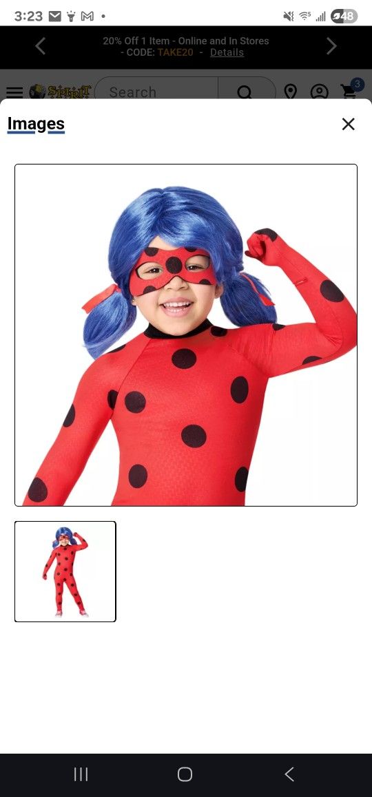 Child Miraculous Ladybug Costume Small 4-6